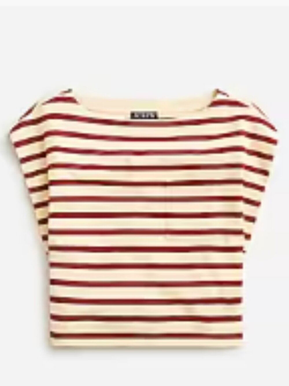 NWT JCrew boatneck muscle T-shirt in striped mariner cotton (size M) in Burgundy